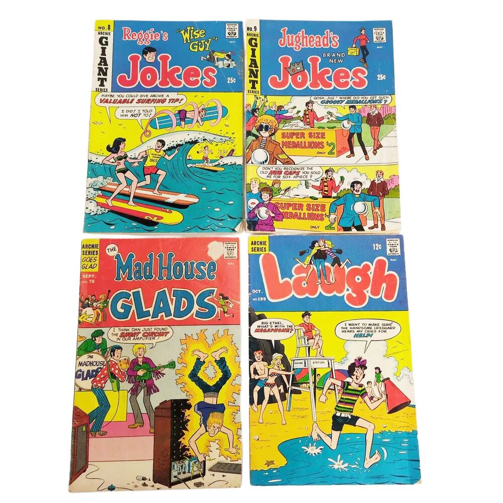 Set 4 1967-70 Archie Comics Jughead Jokes Laugh Mad House Glads Silver Age Books